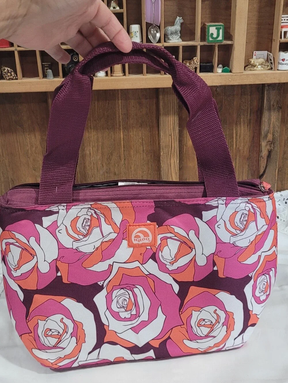Igloo Floral Insulated Lunch Tote - Plum Pink